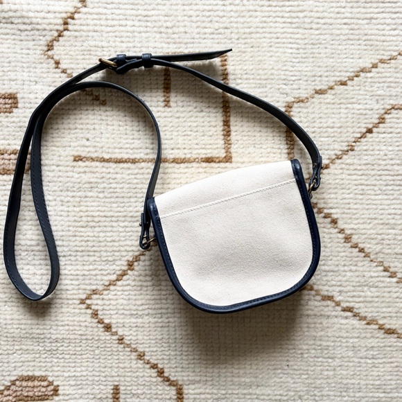 J. Crew Classic Small Saddle Crossbody Bag Canvas - Picture 5 of 7